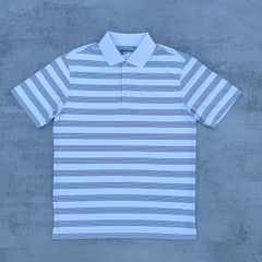 White & Black Stripe Nike Golf Polo