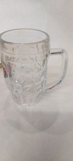 biere birra, 1/2 pint tankard glass, collectors item, buyer collects or pays postage thank you, lovely advertising display item for any man cave pub restaurant etc .