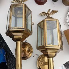 Brass pair of Eagle Carriage lights