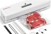 Vacuum Food Sealer, Automatic Food Sealer Machine for Dry and Moist Food Fresh Preservation, 2-in-1 Functions with Vacuum and Seal, with Vacuum Roll Bags and Cutter