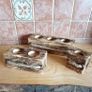 Tealight Holders Handmade From Reclaimed Wood, Shou Sugi Ban Set (+ 6 LED Lights)6 Image 5