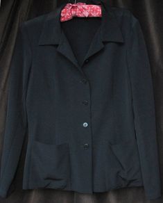 Agnes b of Paris Black Silk Jacket, Medium