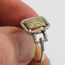 Brand New 9ct White & Yellow Gold Diamond Square Halo Cluster Engagement Ring Image 5