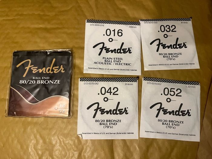 Fender Acoustic Guitar Strings Bronze ball end