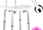 Bath and Shower Chair Seat with Back (Adjustable) - Anti-Slip Bench Bathtub Stool for Elderly or Seniors (Bathroom Safety) - with Free Suction Assist Grab Bar