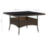 Outdoor Dining Table Brown Poly Rattan and Glass Image 2
