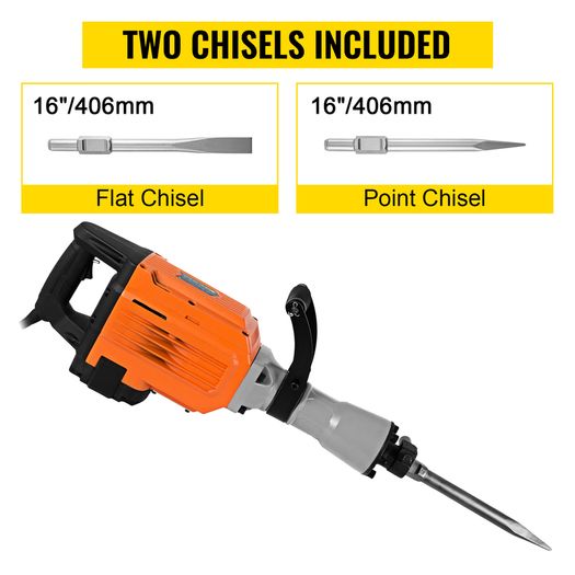 Demolition Jack Multifunctional Rotary Hammer 1500W Ground Breaking Concrete Electric Hammer Tool Impact Drill