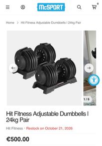 Hit Fitness Adjustable Dumbbells