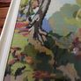 Vintage Framed Handmade Needlepoint Tapestry Woodland Scene Image 6