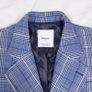Mango Blue White Checked Plaid Double Breasted Blazer Coat Overcoat Size S Image 2
