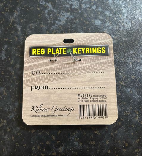 Novelty Irish "No. 1 Trucker" Registration Plate Keyring by Kilnew Greetings