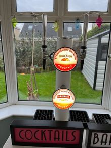Cocktail taps and cooler system plus bar cabinet