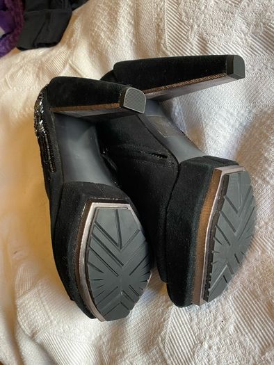Sam Edelman 'una' black suede peep toe boots