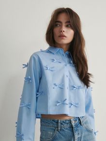 Reserved bow detail shirt size fits Xs s small m