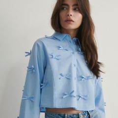 Reserved bow detail shirt size fits Xs s small m