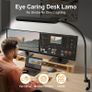 SKYLEO LED Desk Lamp - 85cm Desk Light - Touch Control - 5 Color Modes X 11 Brightness Levels - 1300LM(112 Pcs Lamp Beads) - Timmer & Memory Function - 12W Clip on Light - Black Image 4