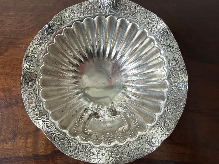 Vintage Ornate Metal Footed Bowl