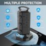 Tower Extension lead 2M, 10 Way (13A 3000W) Surge Protected Extension Sockets with 2 USB C and 2 USB A, Multi Plug Socket with 3 Independent Switches,Power Strip for Home, Office, Kitchen Image 2