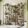 Triple Bookshelf, Large Bookcase with 14 Open Display Shelves, Industrial Book Shelves Book Case for Bedroom, Wide Standing Shelving Unit for Living Room Home Office (Vintage Brown, 5-tier) Image 6