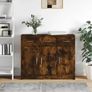 Sideboard Smoked Oak 91x28x75 cm Engineered Wood Image 3