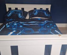 Double bed with new mattress