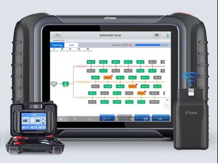 XTOOL D8W D8S Bluetooth Car Diagnostics , mileage correction Tool Automotive Scanner  ECU Coding Bi-directional 42+ Resets CANFD DOIP FCA Topology