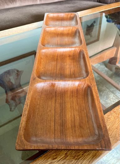 Long Mid Century Moder Genuine Antique Danish Design Handcrafted Wooden Tray