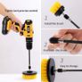 Drill Brush Cleaning Brushes Set, 4 Pack Extended Long Attachment Power Scrubber Brushes for Cleaning, Great for Car Carpet Floor Bathroom Toilet Kitchen Ceramic Surface Yellow Image 6
