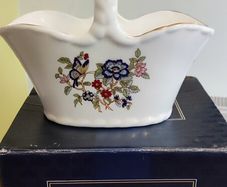 Vintage 1990s Royal Tara Cornflower Blue Harmony Butterfly Basket