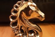 Ceramic Chrome Finish Horse Head ...  Ideal as Table Centre Piece/Mantle/Bed Side Locker .. Price Drop