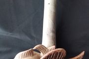Two Stone Carved  Fish &amp; a Stone Carved Bud Vase