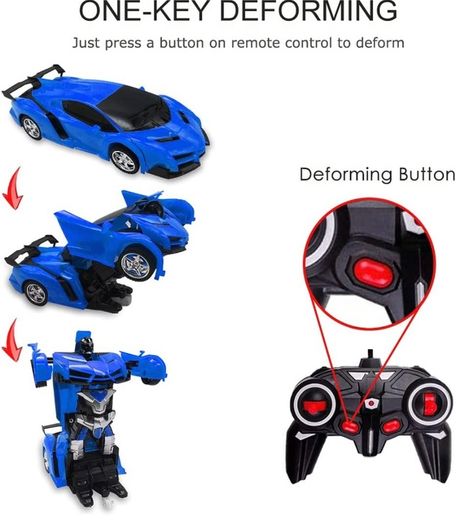 2 in 1 Transforming Remote Control Car, One Click Deformation Robot RC Car Toys for Kids Age 3 4 5 6  Year Old, Rechargeable 360 Degree Rotation with Light MULTIPLE COLOURS AVAILABLE (FREE POSTAGE)