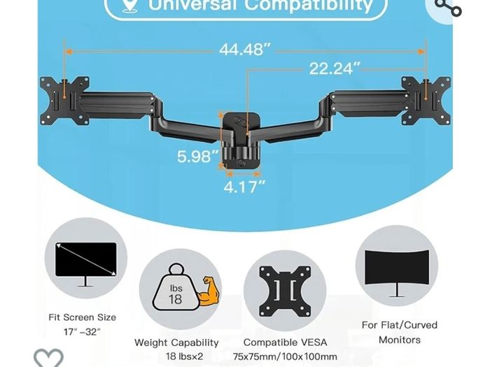 Dual Monitor Wall Mount
