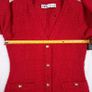 Zara Red Textured Knit Gold Button Longline Cardigan Dress Size S Image 10