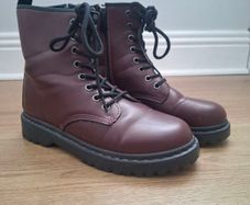 Womens Boots Maroon Doc Style