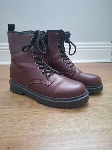 Womens Boots Maroon Doc Style