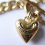 Juicy Couture Logo Heart J Charms Gold Tone Chain Link Toggle Clasp Necklace 17inch. Image 5