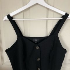 River Island Women's Black buttoned top