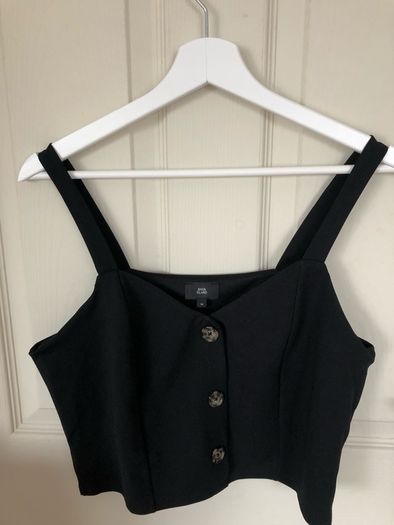 River Island Women's Black buttoned top