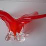 Large Sculptural Red Art Glass Centerpiece Image 4