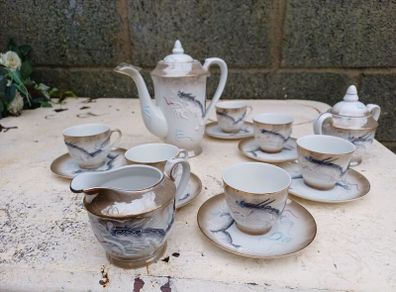 1950s Japanese Dragonware Coffee Set