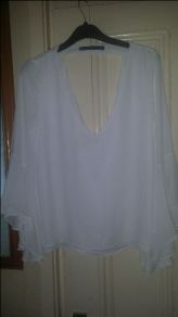 Zara Trafaluc lovely white blouse size UK12 EU40 Postage included