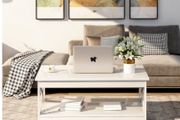 BRAND NEW Coffee Table Living Room Modern X Design Wood End Table with Storage Rack