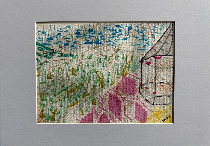 Original Art Original Drawing of Bray Bandstand