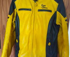 Rusty Stitches women's leather motorbike jacket size 16