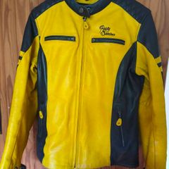 Rusty Stitches women's leather motorbike jacket size 16
