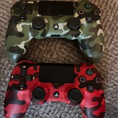 A Pair of Camo PS4 controllers