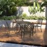 5-Piece Outdoor Furniture Dining Set, Cast Aluminum Conversation Set with 4 Chairs and Round Table with Umbrella Hole for Patio Garden Deck, Bronze Tone Image 6