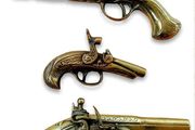 Mid century brass pistols set of 3