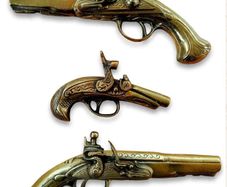 Mid century brass pistols set of 3